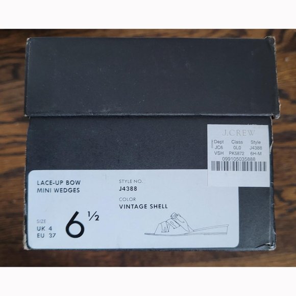 NWT J. Crew Lace-up Bow Mini wedges (Sz 6.5) - Picture 7 of 7